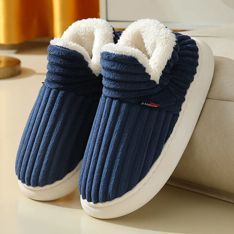 Unisex Cotton Slippers great Winter Plush Shoes, for Casual Warmth & Snowy Days men women