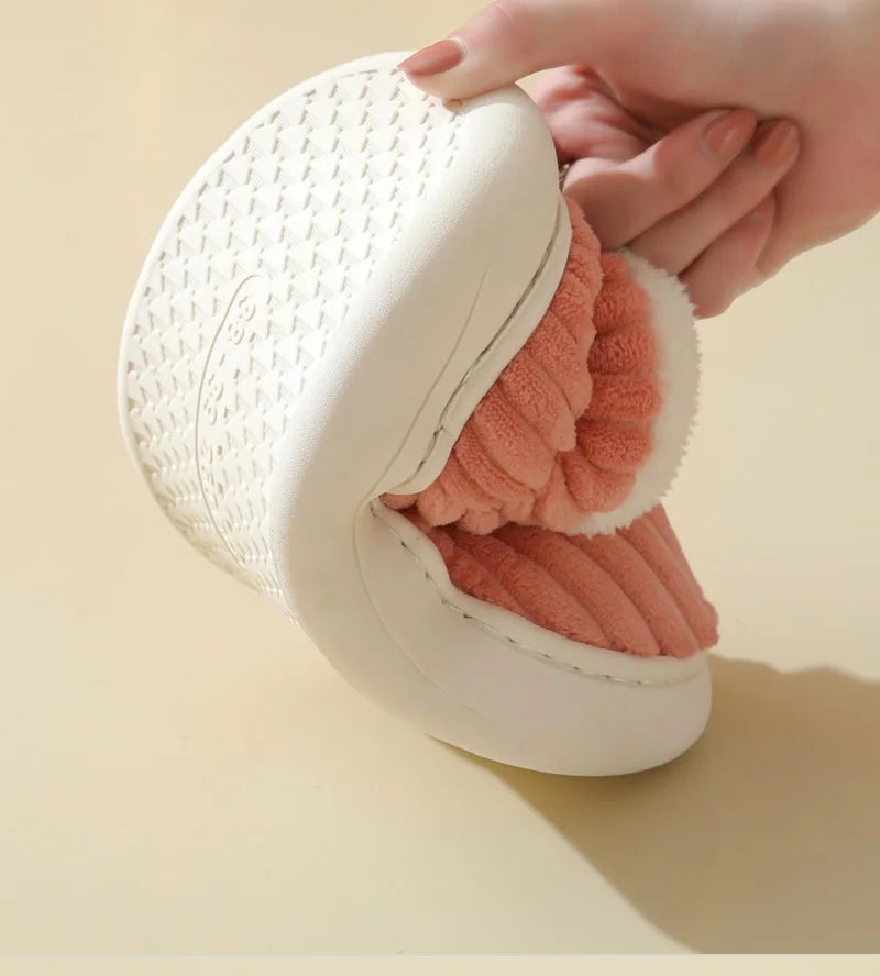 Unisex Cotton Slippers great Winter Plush Shoes, for Casual Warmth & Snowy Days men women