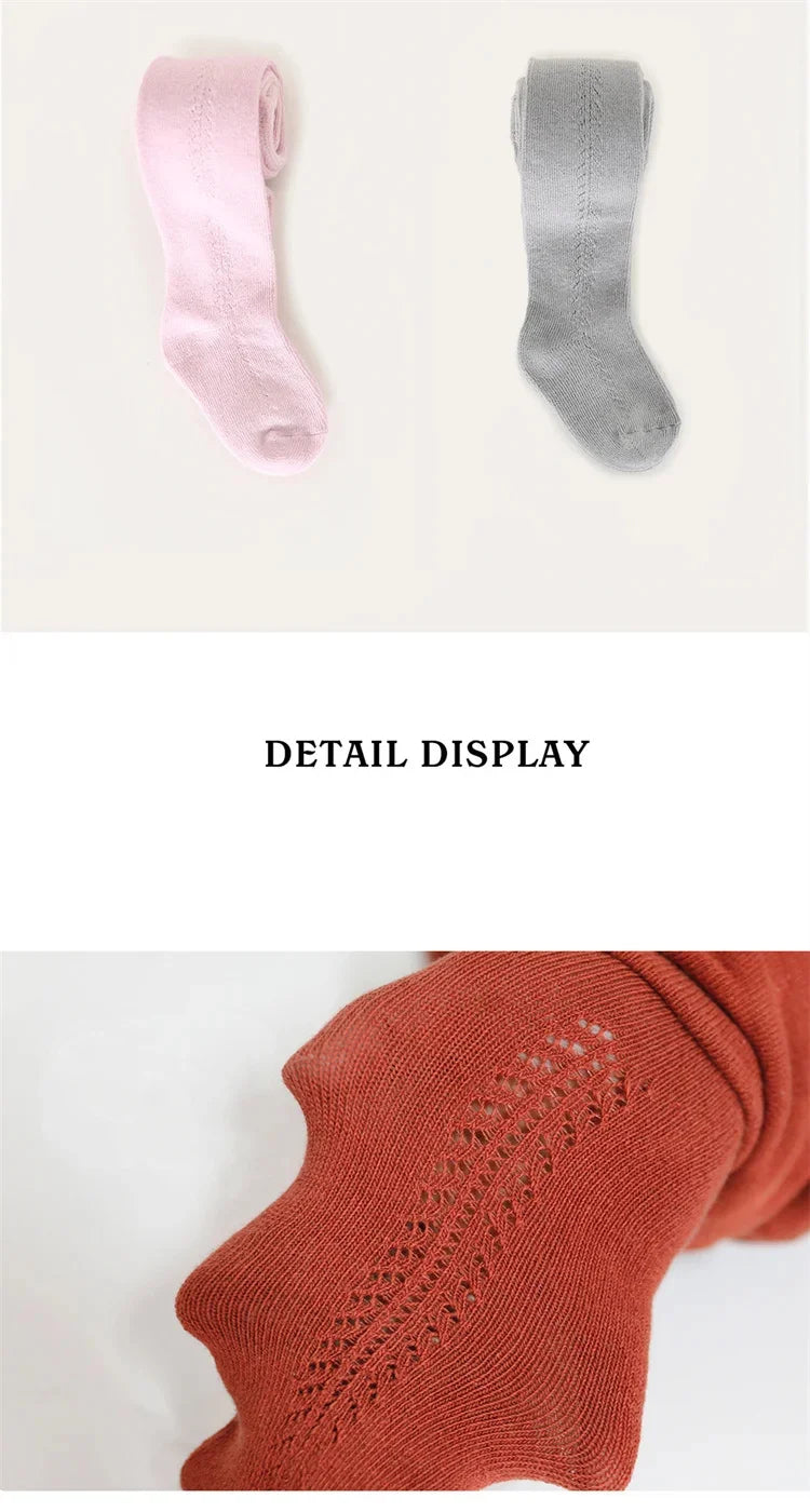 Spring -summer baby kids girl tights fashion knitted ribbed pantyhose - solid mesh leggings for girls, toddler baby tights (0-5Y)