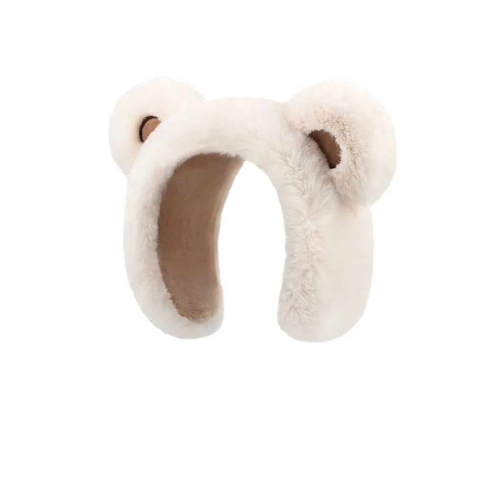 womens or kids earmuffs cartoon little bear warm headbands for winter ear protector