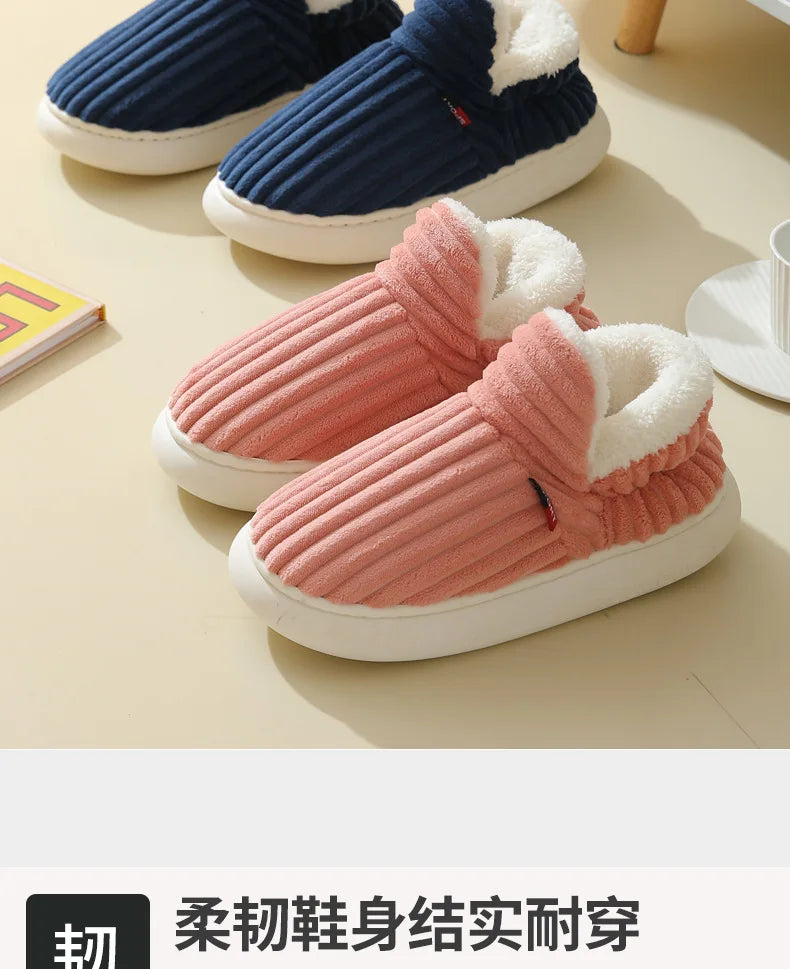 Unisex Cotton Slippers great Winter Plush Shoes, for Casual Warmth & Snowy Days men women