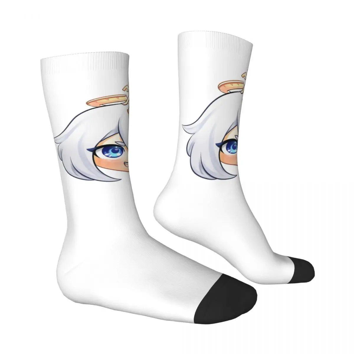 Chibi paimon Genshin anime impact unisex happy Socks from cotton blend for A Year-Round Delight for Fans