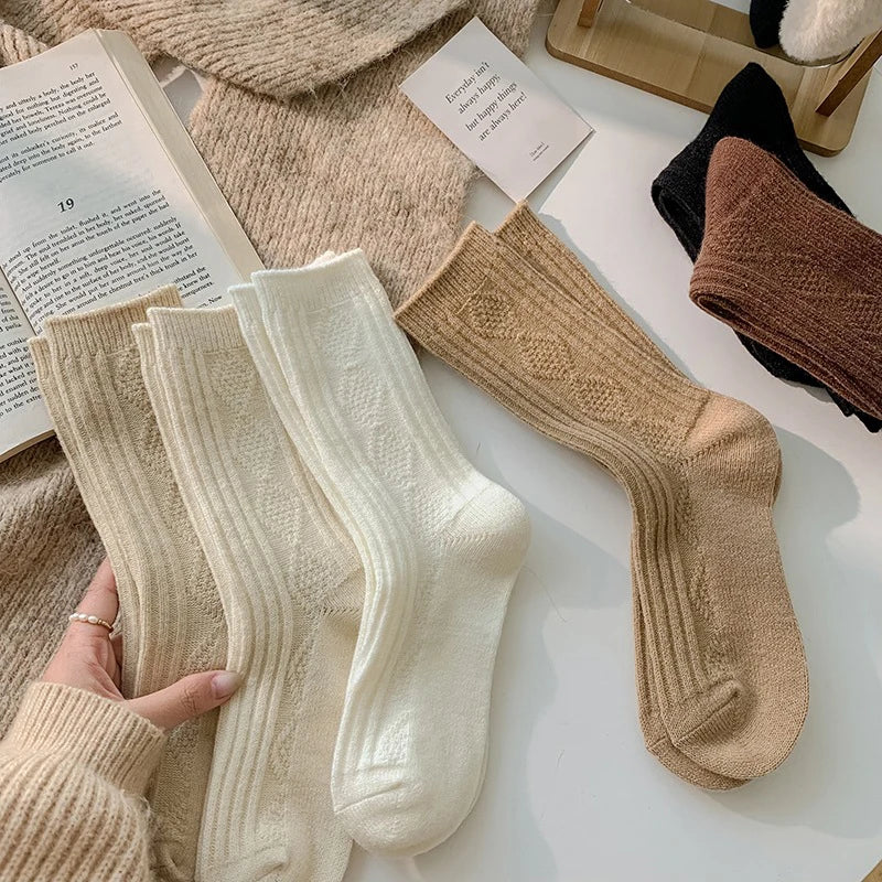 Cozy Cashmere Wool Winter Socks - 3-Pair Set cozy winter warm socks