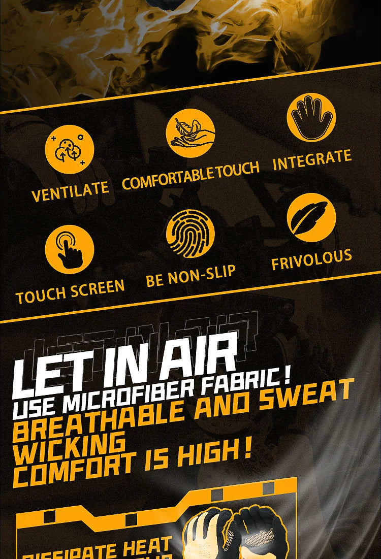 Full finger touch screen motorcycle gloves very versatile outdoor gear for riding, training, sports and other activities