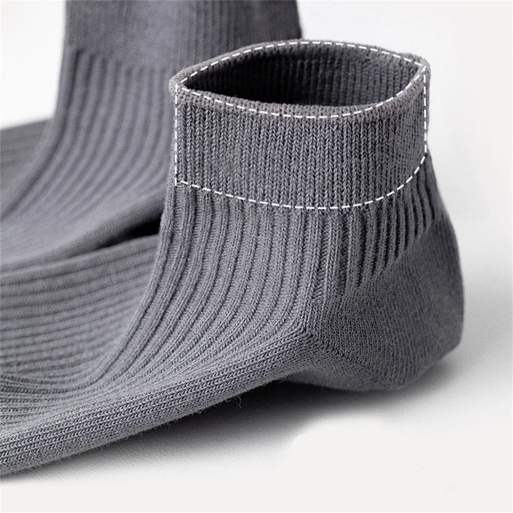 Premium ribbed cotton socks set of 5 pairs of high-quality short low tube sports socks for men and women