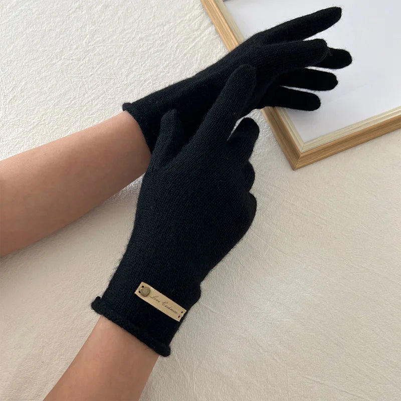Women's New Pure Cashmere Knitted Gloves for Autumn and Winter Warmth and Exquisite Luxury excellent gift for wife, mother or girlfriend