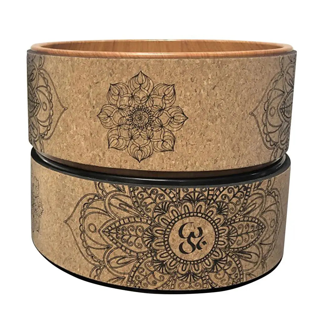 Enhance your practice with our premium natural cork yoga wheel: elevate back bending, stretching, and pilates with this hollow fitness circle - essential yoga accessory!