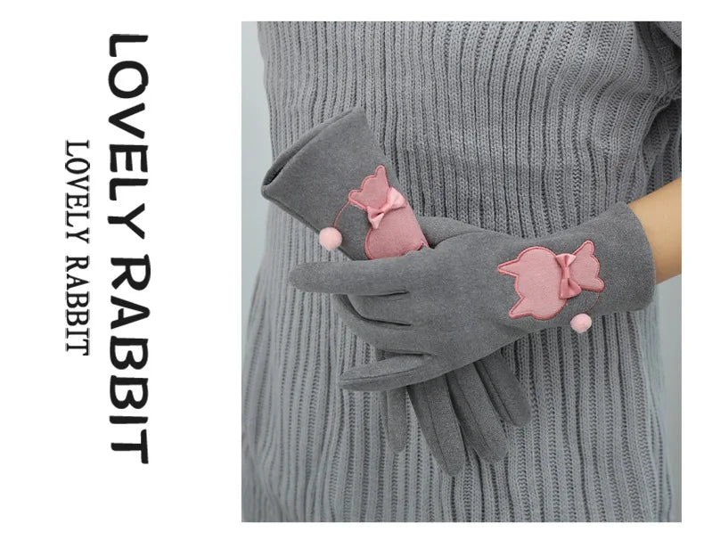Cozy warm touch Screen-able Gloves for women - Keep warm, stay cute, and conquer every adventure in snow city driving school college