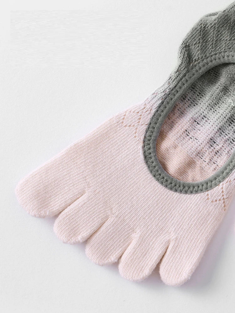Pilates yoga five toe cotton socks women non-slip silicones low-ankle socks