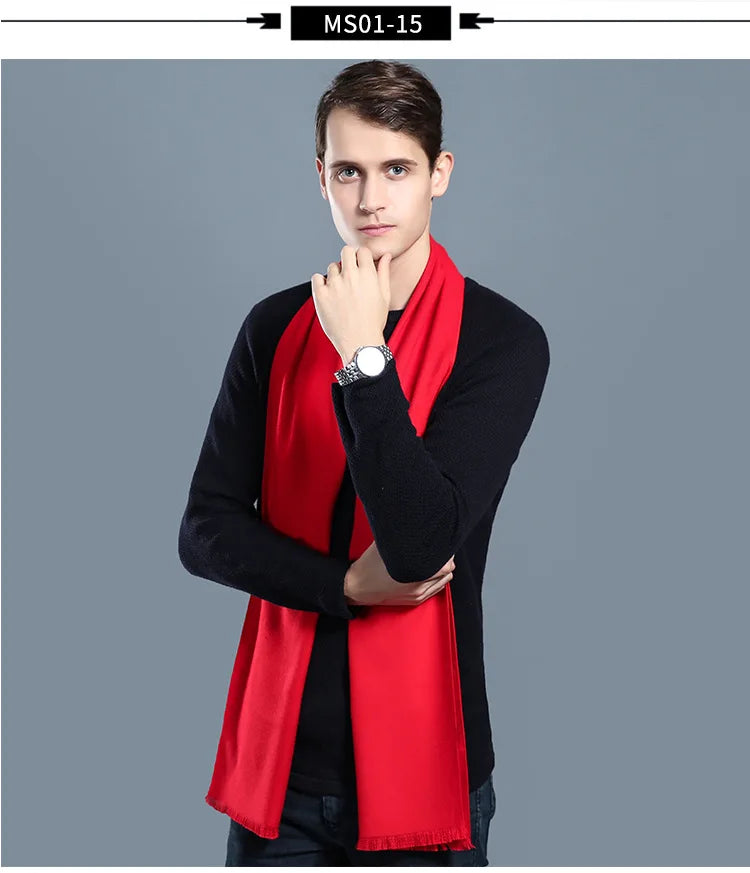 sophisticated cashmere blend warm plaid men's Scarf for winter, casual-business look perfect Gift