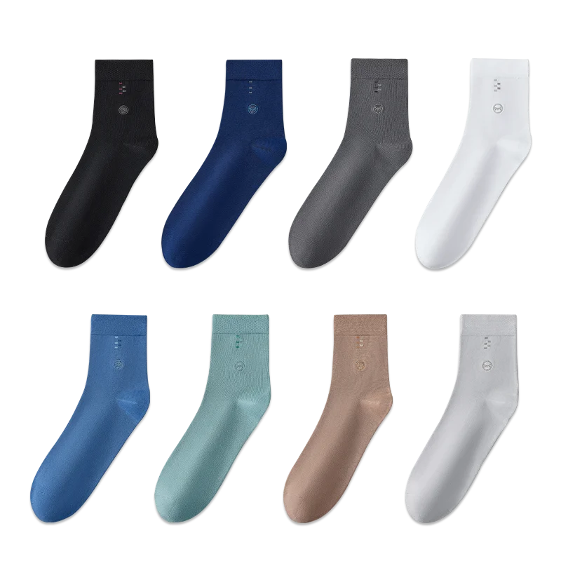 10-Pair set of antibacterial pure cotton men socks for business