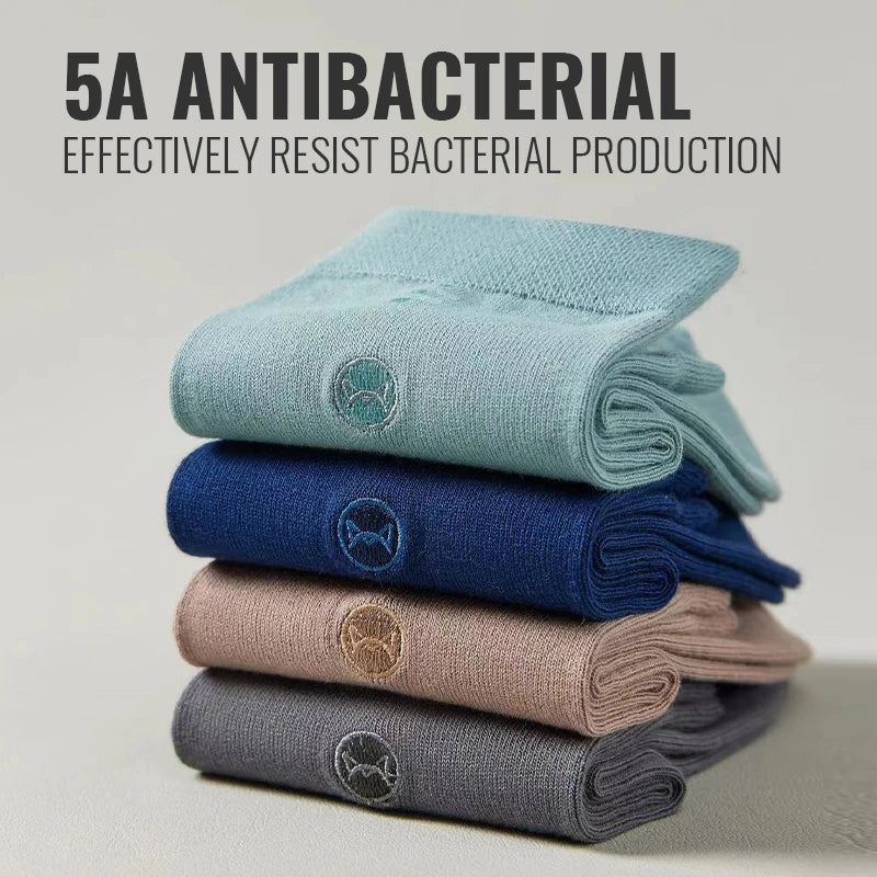 10-Pair set of antibacterial pure cotton men socks for business