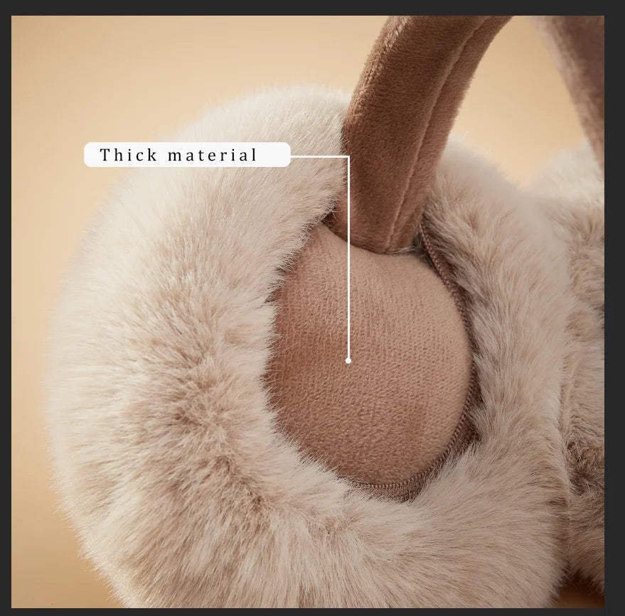 High-Quality Faux Rabbit Fur Earmuffs, Stylish Winter Ear Warmers for women