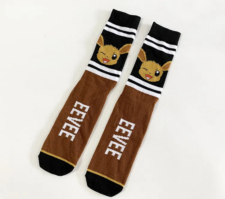 Anime-inspired Gengar & Pikachu pokemon socks for kids men women