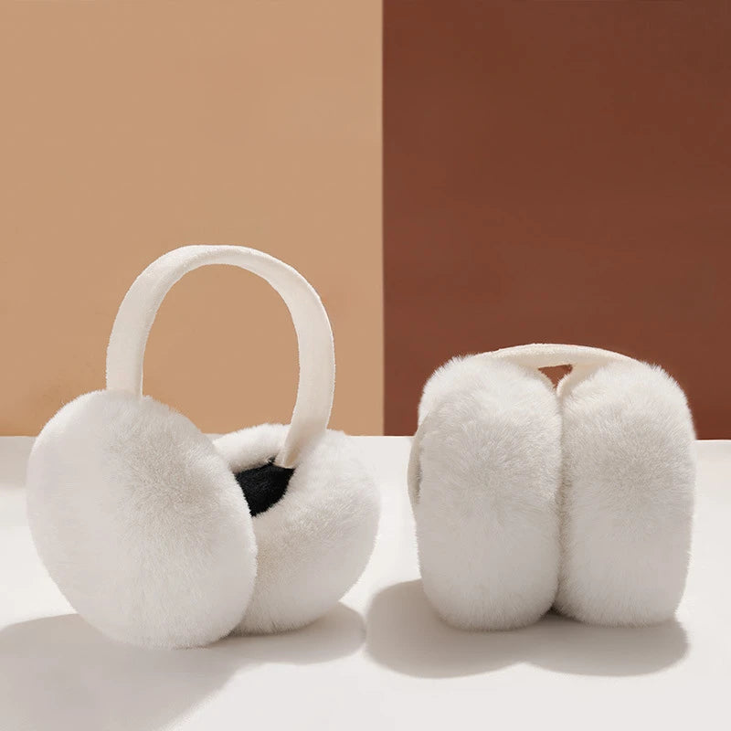 Cozy Elegance with our Faux Rabbit Fur Earmuffs for Winter cute Headwear for Warmth, foldable Ear Muffs, Ear Warmer for women to protect your ears from cold weather snow skiing