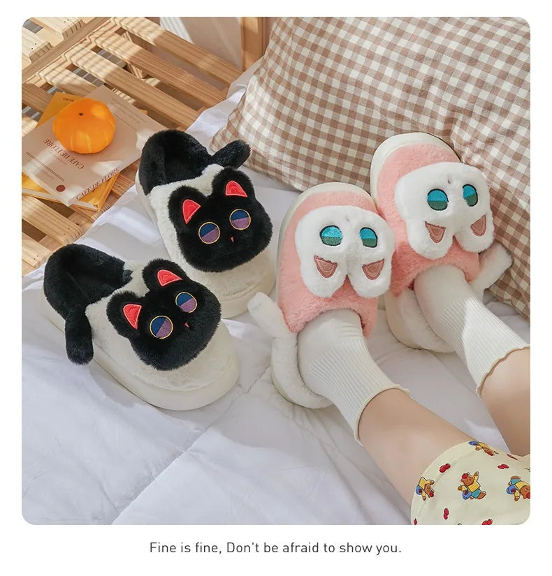 Furry & Warm Cozy Cat Winter Slippers for women extra wither warmth or a special gift