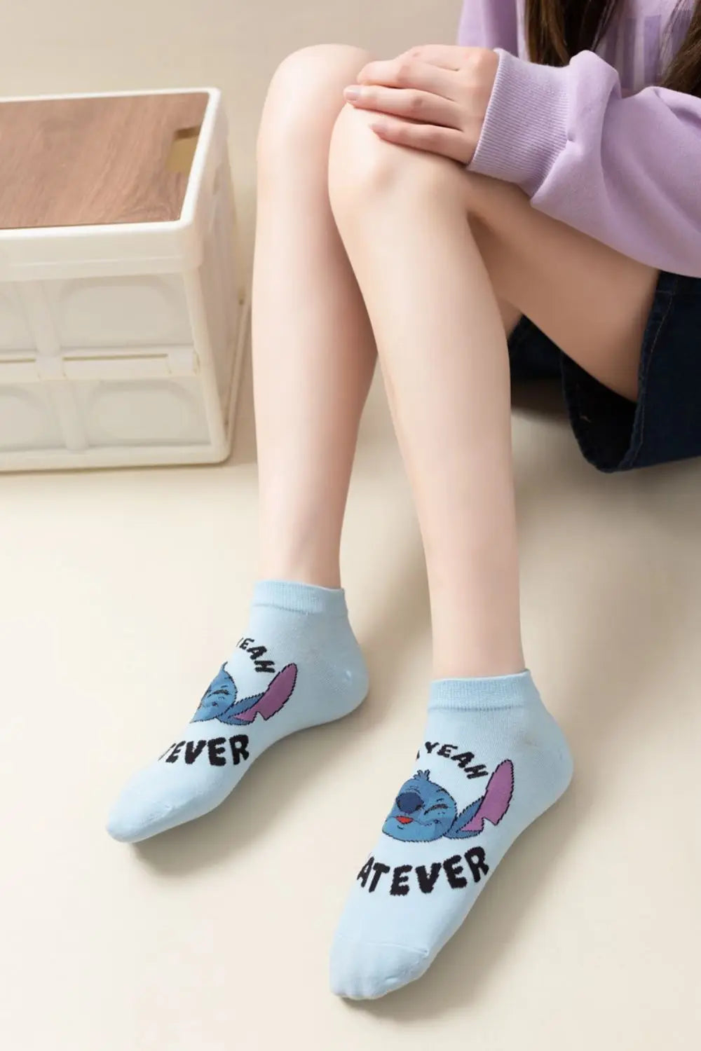 Chaussettes de dessin animé Disney Stitch - Chaussettes en coton pour enfants, cadeaux de Noël Kawaii pour garçons ou filles