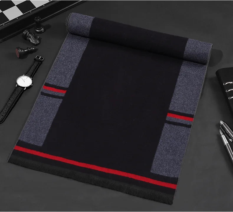 Classic business scarf for men high quality winter warm long shawl luxury gift
