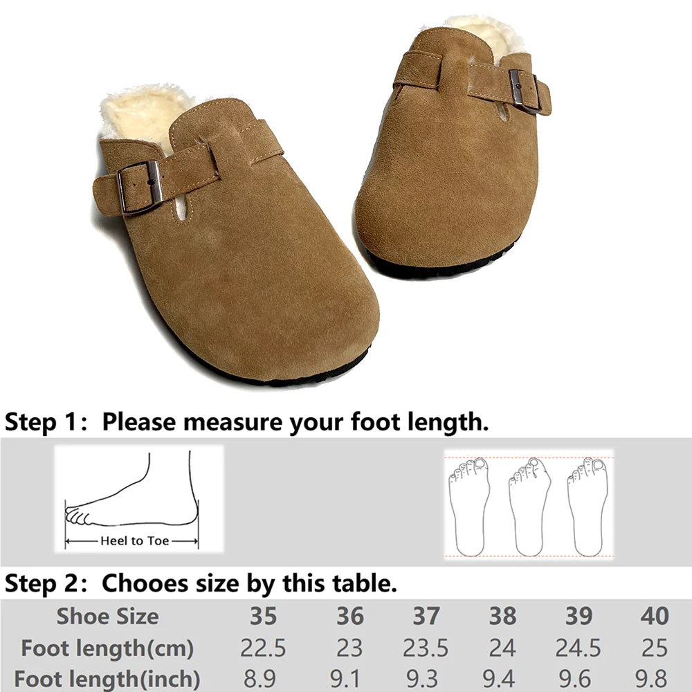 Un confort intemporel avec nos chaussons d'hiver en cuir de vache naturel à l'élégance classique chaud moelleux cosy pour femme