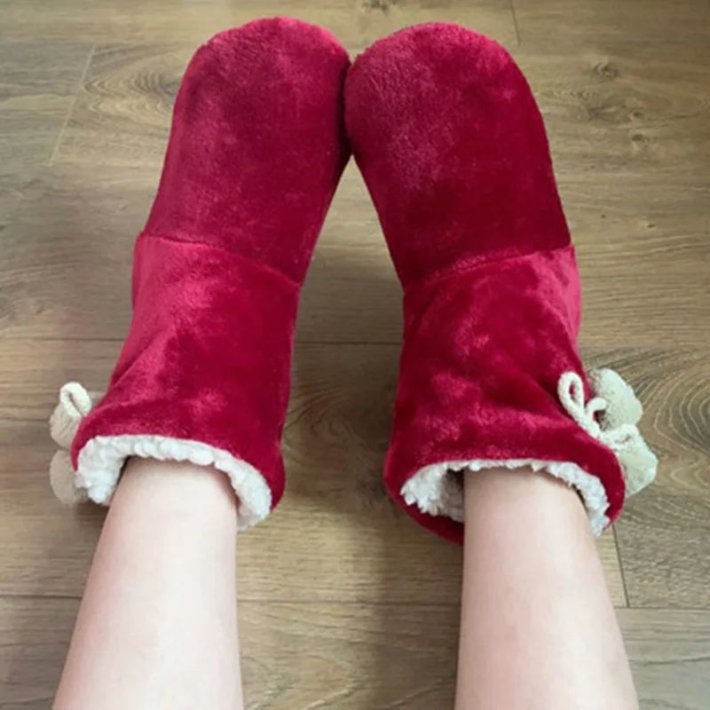 Christmas soft thick warm thermal tocks unisex for winter plush Anti Slip Slipper socks size EU35-44
