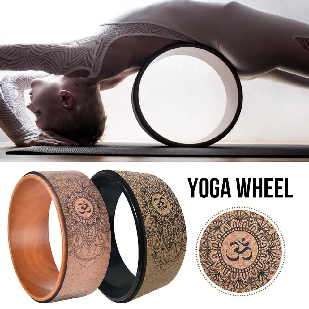 Enhance your practice with our premium natural cork yoga wheel: elevate back bending, stretching, and pilates with this hollow fitness circle - essential yoga accessory!