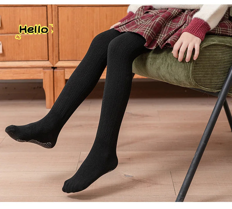 Velvet feel cotton warm Leggings for girls Children's Tights for Autumn Winter Baby long socks girls for school or gift