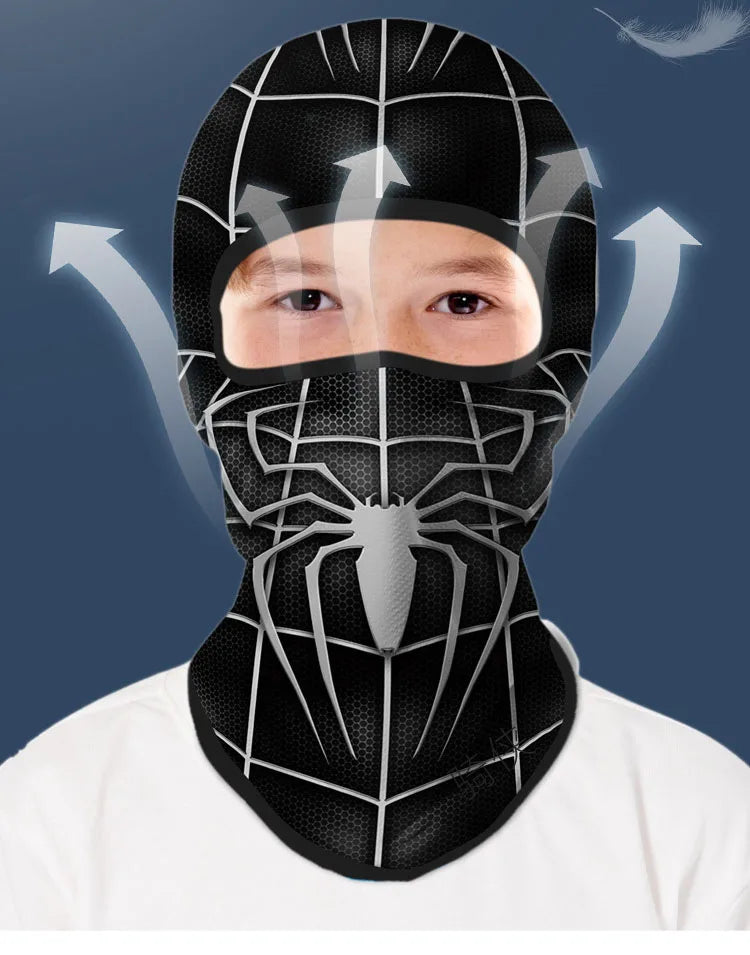 Cartoon superhero spiderman superman unicorn balaclava Kids full face cover snow -skiing mask windproof scarf hat neck warmer Cycling Headgear