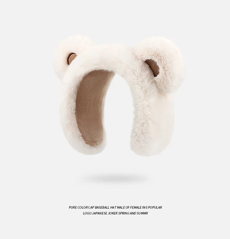 womens or kids earmuffs cartoon little bear warm headbands for winter ear protector