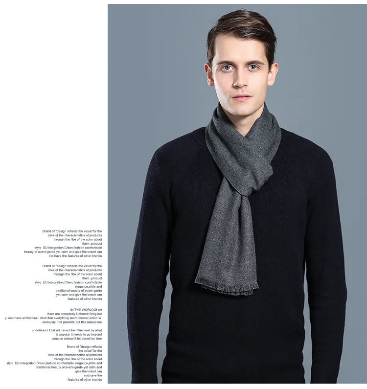 sophisticated cashmere blend warm plaid men's Scarf for winter, casual-business look perfect Gift