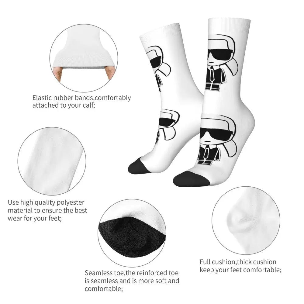 Karl who men's socks cartoon trendy outdoor novelty socks, stylish socks for every season, perfect for gift many colors available