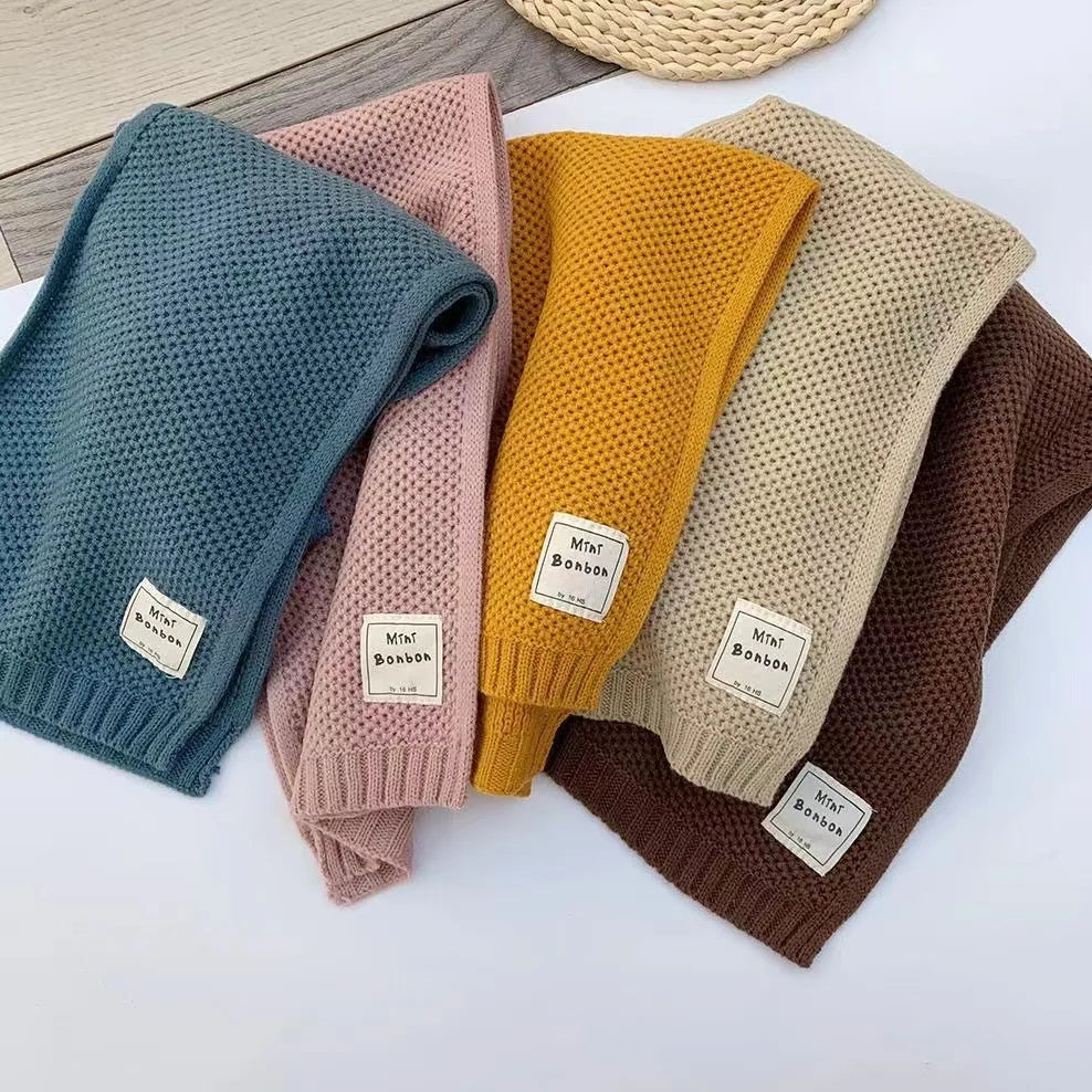Kids' Knitted wool scarf for fashion & warmth