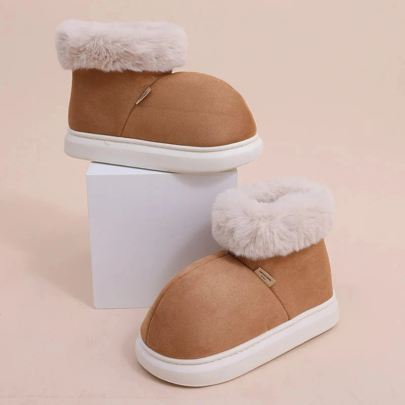 Winter Fur Women's Shoes boots slippers that are Cozy, Antiskid sole Fashionable Solid Colors, Perfect for even Outdoor Warmth and Casual Comfort