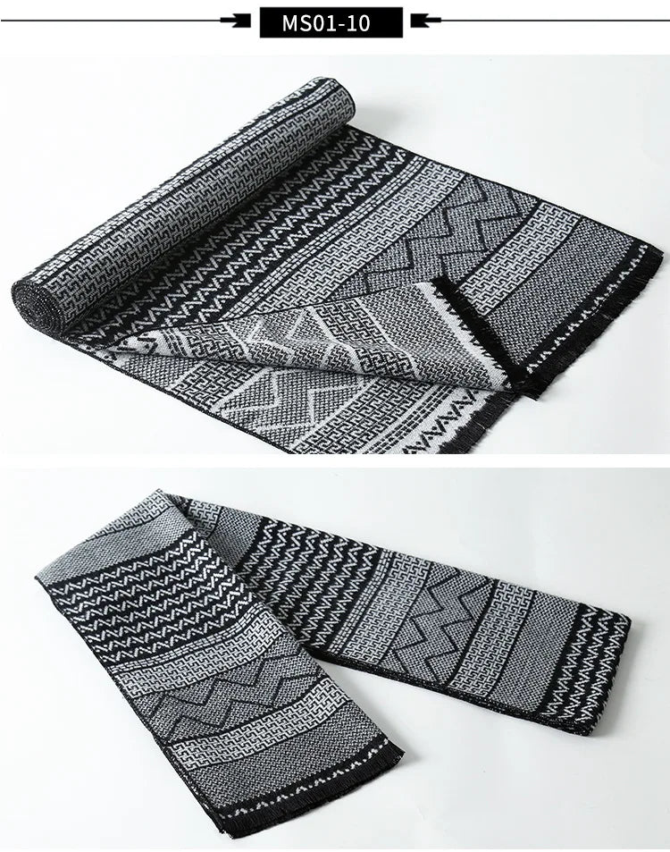sophisticated cashmere blend warm plaid men's Scarf for winter, casual-business look perfect Gift