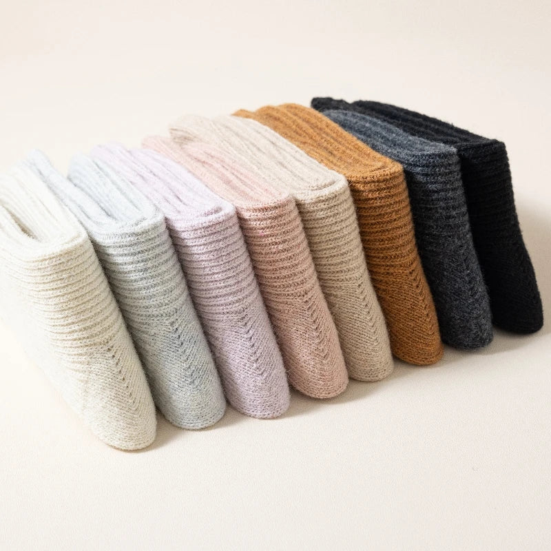 3 Pairs of High-Quality Retro Merino Wool blend Women's Socks
