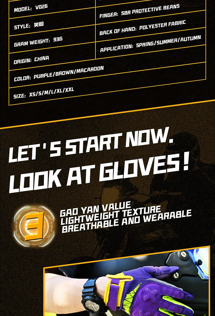 Full finger touch screen motorcycle gloves very versatile outdoor gear for riding, training, sports and other activities