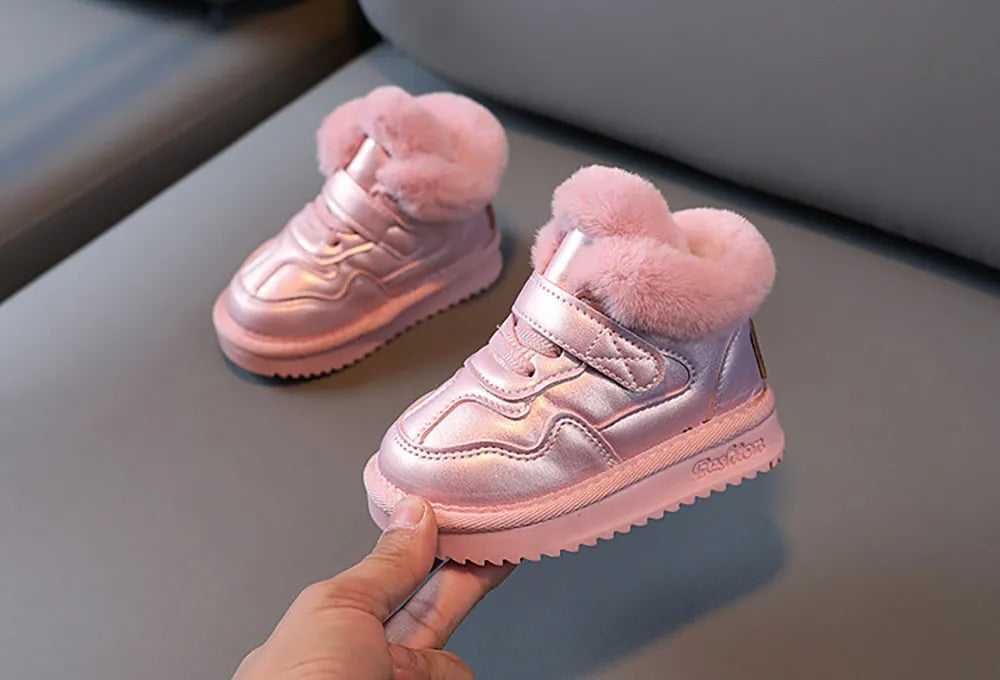 Winter snow Boots for girls with plush for warmth, Anti-Slip comfort, and soft-soled velvet luxury for Kids