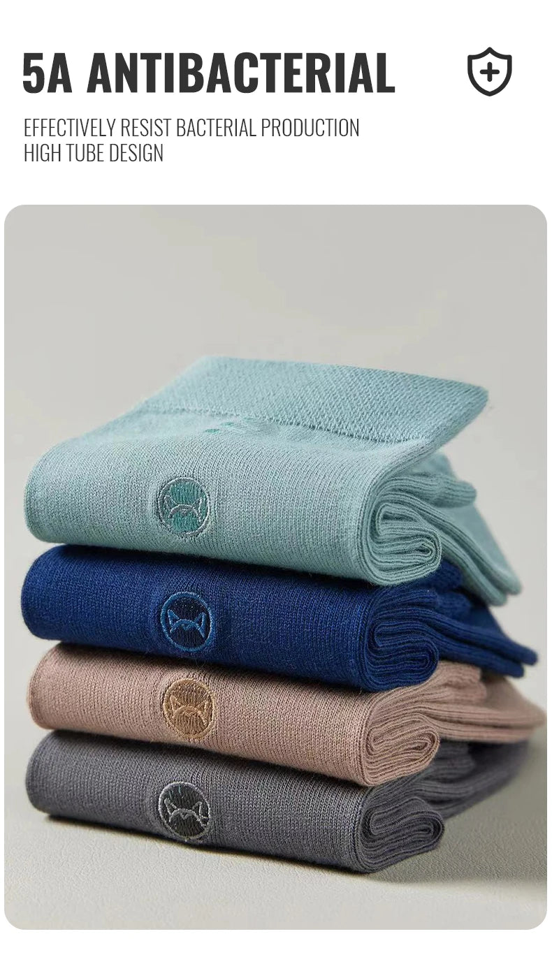 10-Pair set of antibacterial pure cotton men socks for business