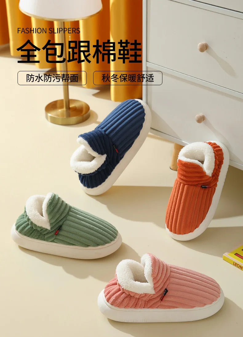 Unisex Cotton Slippers great Winter Plush Shoes, for Casual Warmth & Snowy Days men women