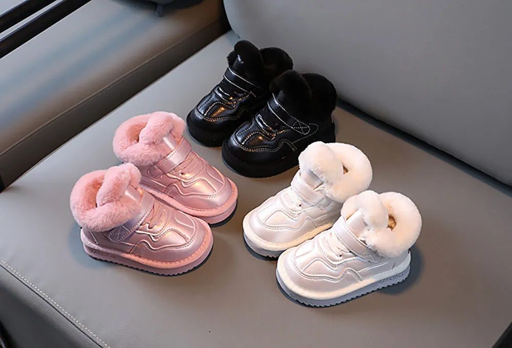 Winter snow Boots for girls with plush for warmth, Anti-Slip comfort, and soft-soled velvet luxury for Kids