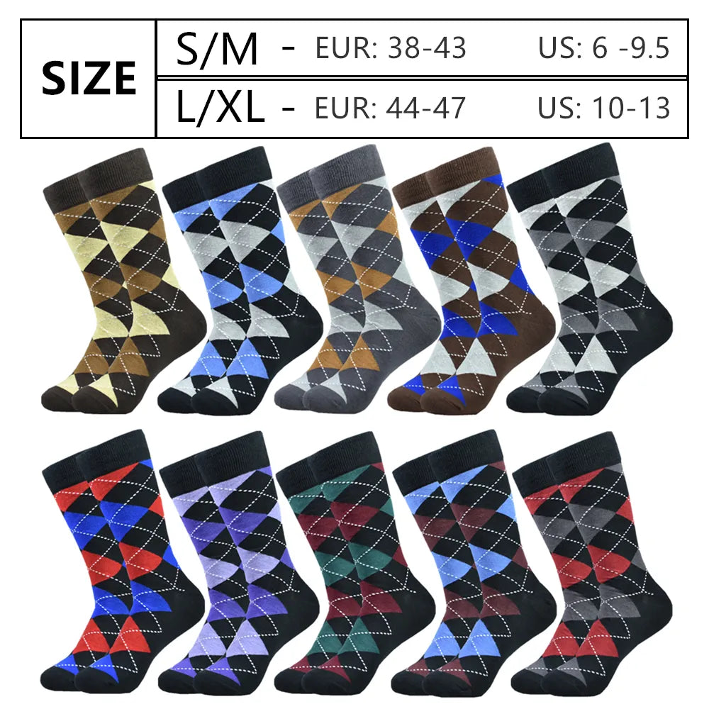 Gemusterte Trendsocken für Herren aus weicher und atmungsaktiver Baumwolle, hochwertiger Tragekomfort in Übergrößen