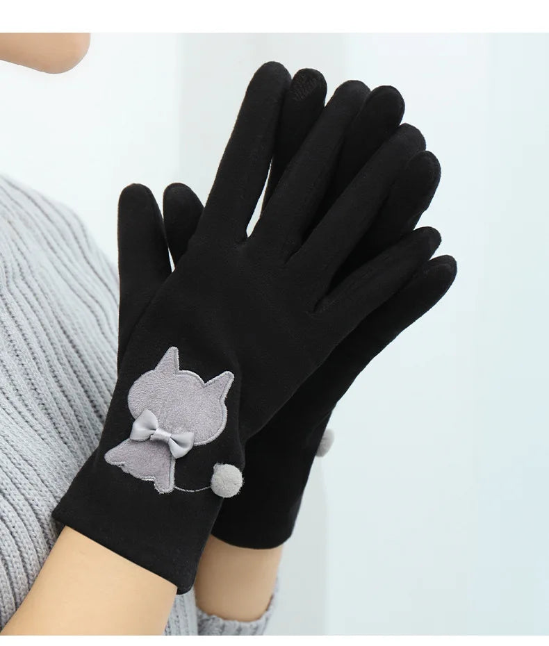 Cozy warm touch Screen-able Gloves for women - Keep warm, stay cute, and conquer every adventure in snow city driving school college