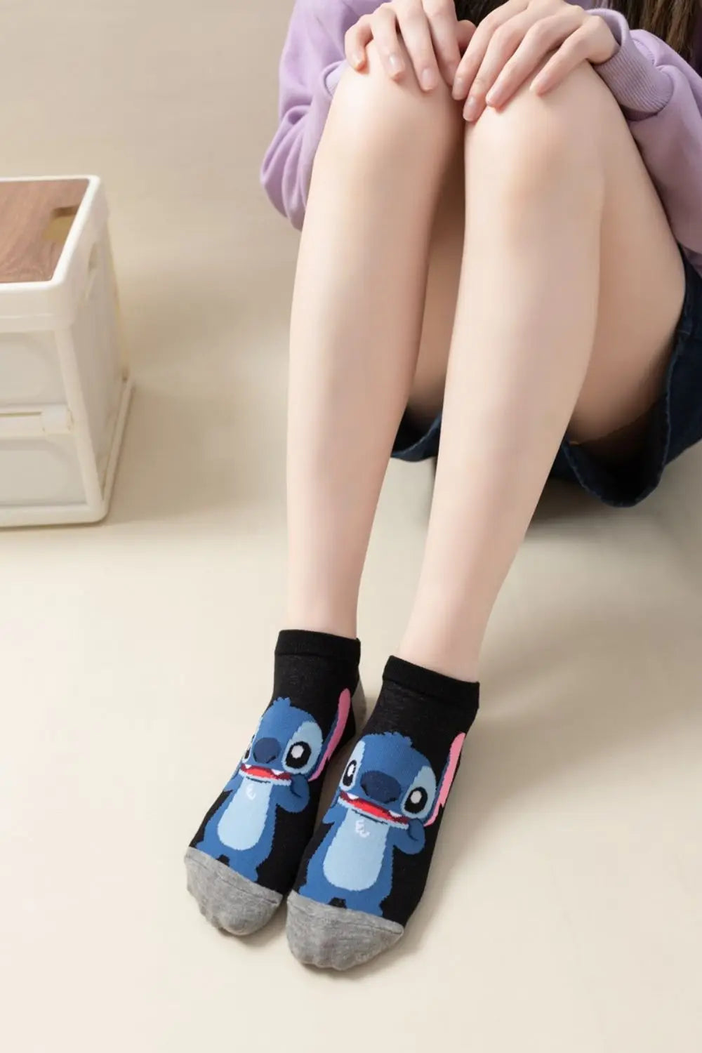 Chaussettes de dessin animé Disney Stitch - Chaussettes en coton pour enfants, cadeaux de Noël Kawaii pour garçons ou filles