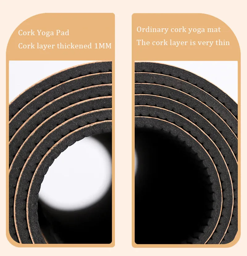 Mandala natural sustainable eco friendly 4mm natural cork TPE printed Yoga Pilates mat for inner peace and harmony with this with Non-slip design and sweat-absorbing properties, complete with carry bag"