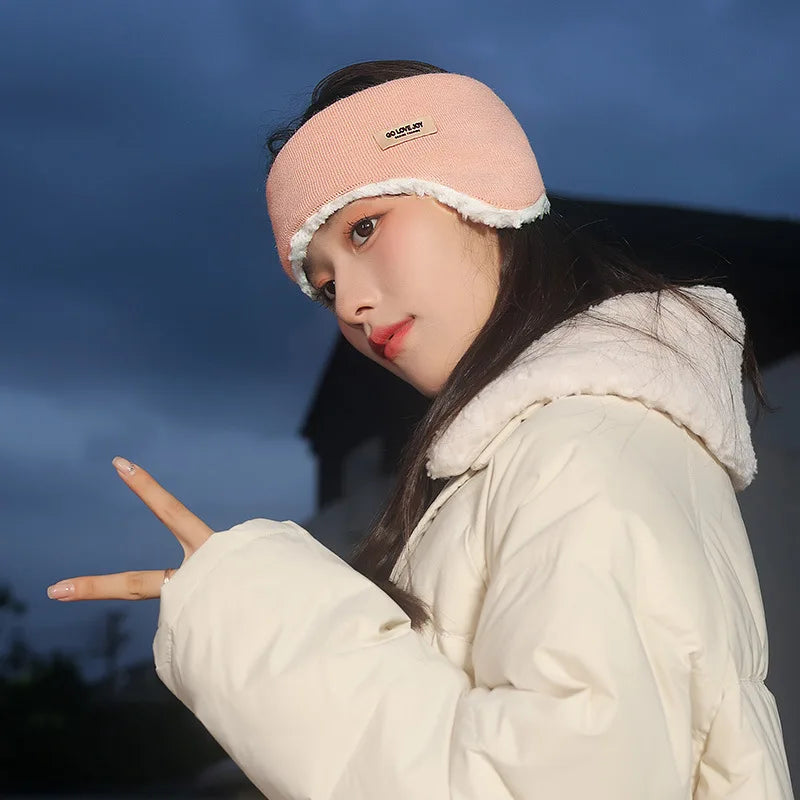 Soft plush winter earmuffs for women's coldproof ear protection for skiing, cycling ideal for snow or windy weather