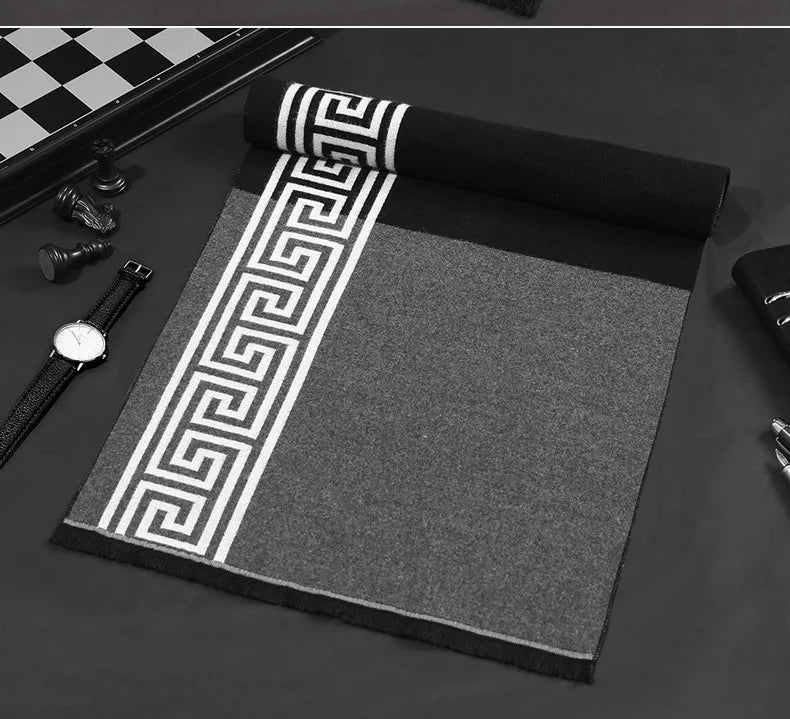 Classic business scarf for men high quality winter warm long shawl luxury gift