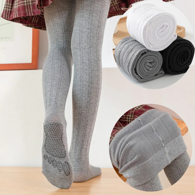 Velvet feel cotton warm Leggings for girls Children's Tights for Autumn Winter Baby long socks girls for school or gift