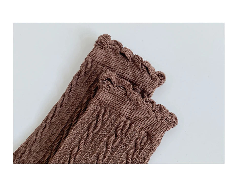 Chic striped women's mid-tube socks - 2 pairs set