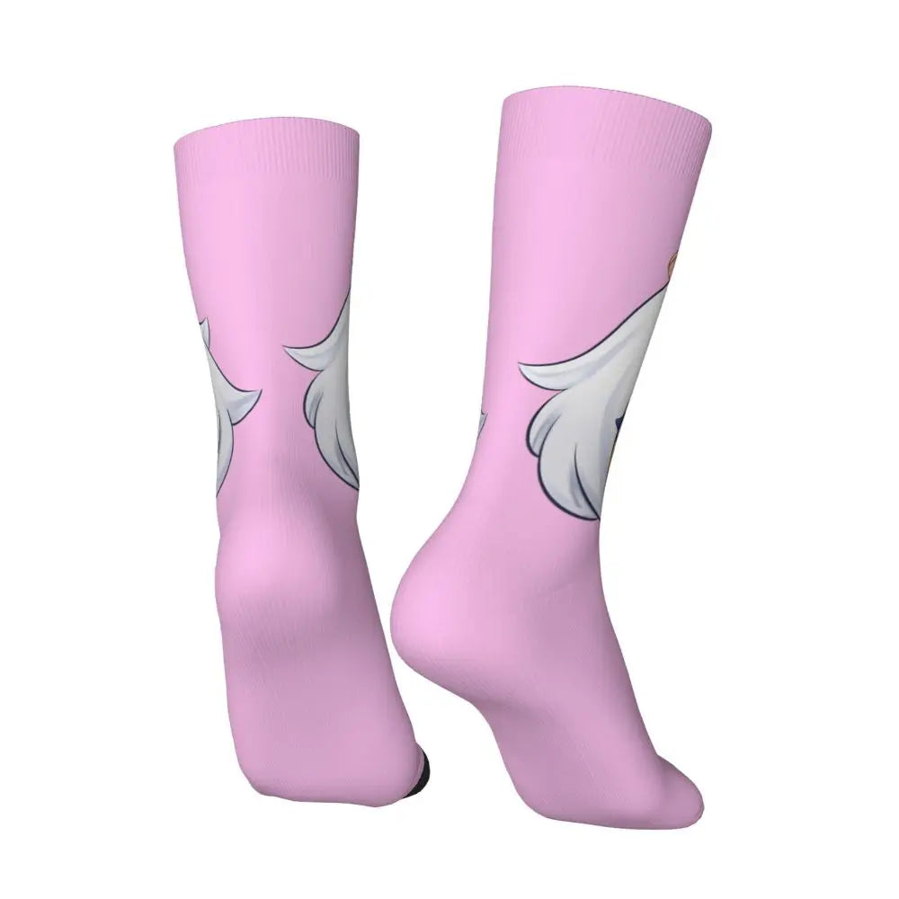 Chibi paimon Genshin anime impact unisex happy Socks from cotton blend for A Year-Round Delight for Fans
