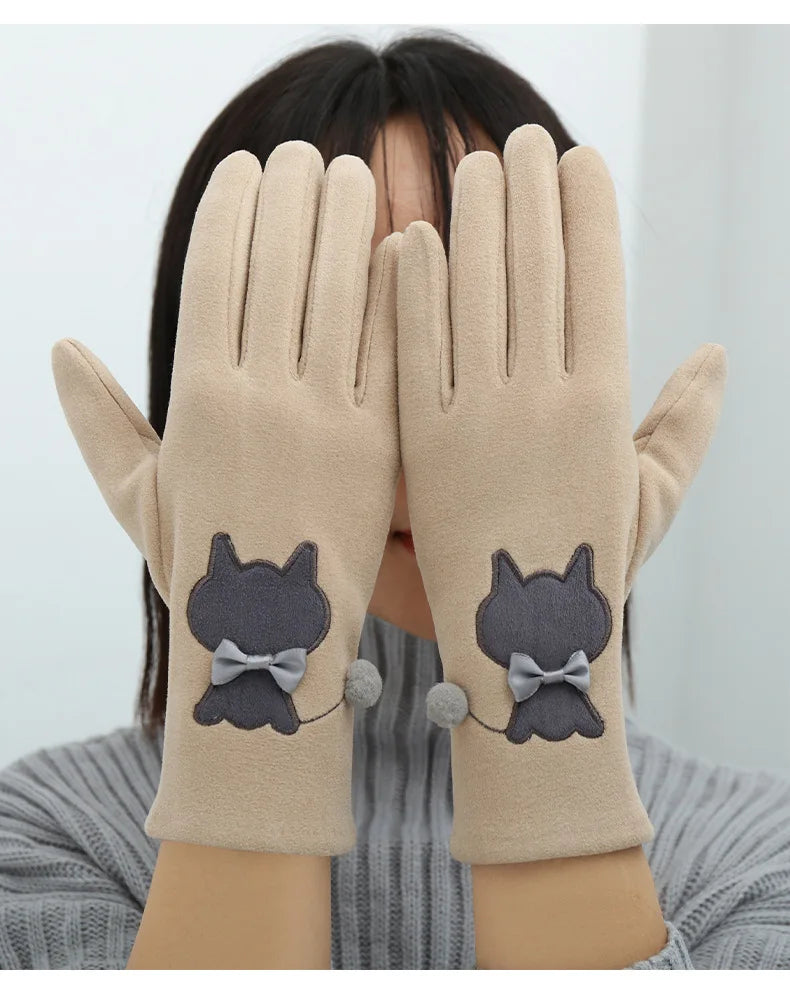 Cozy warm touch Screen-able Gloves for women - Keep warm, stay cute, and conquer every adventure in snow city driving school college