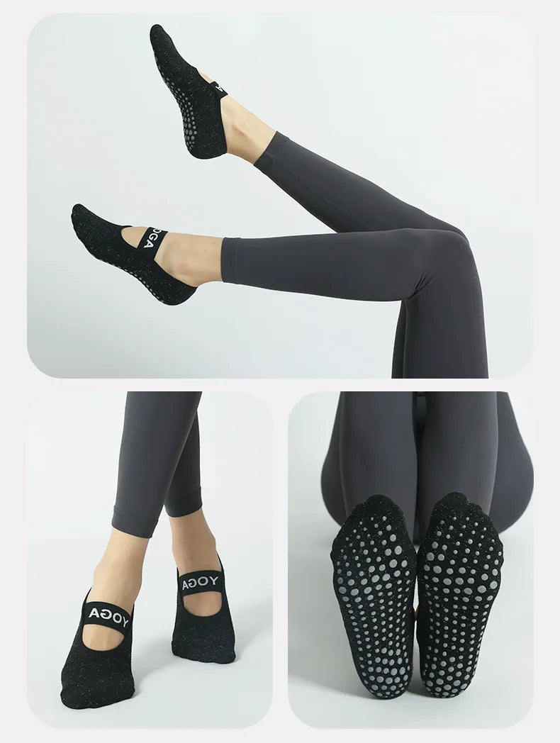 Cotton dot silicone non-slip yoga socks for women - perfect pilates companion, stylish no-show design